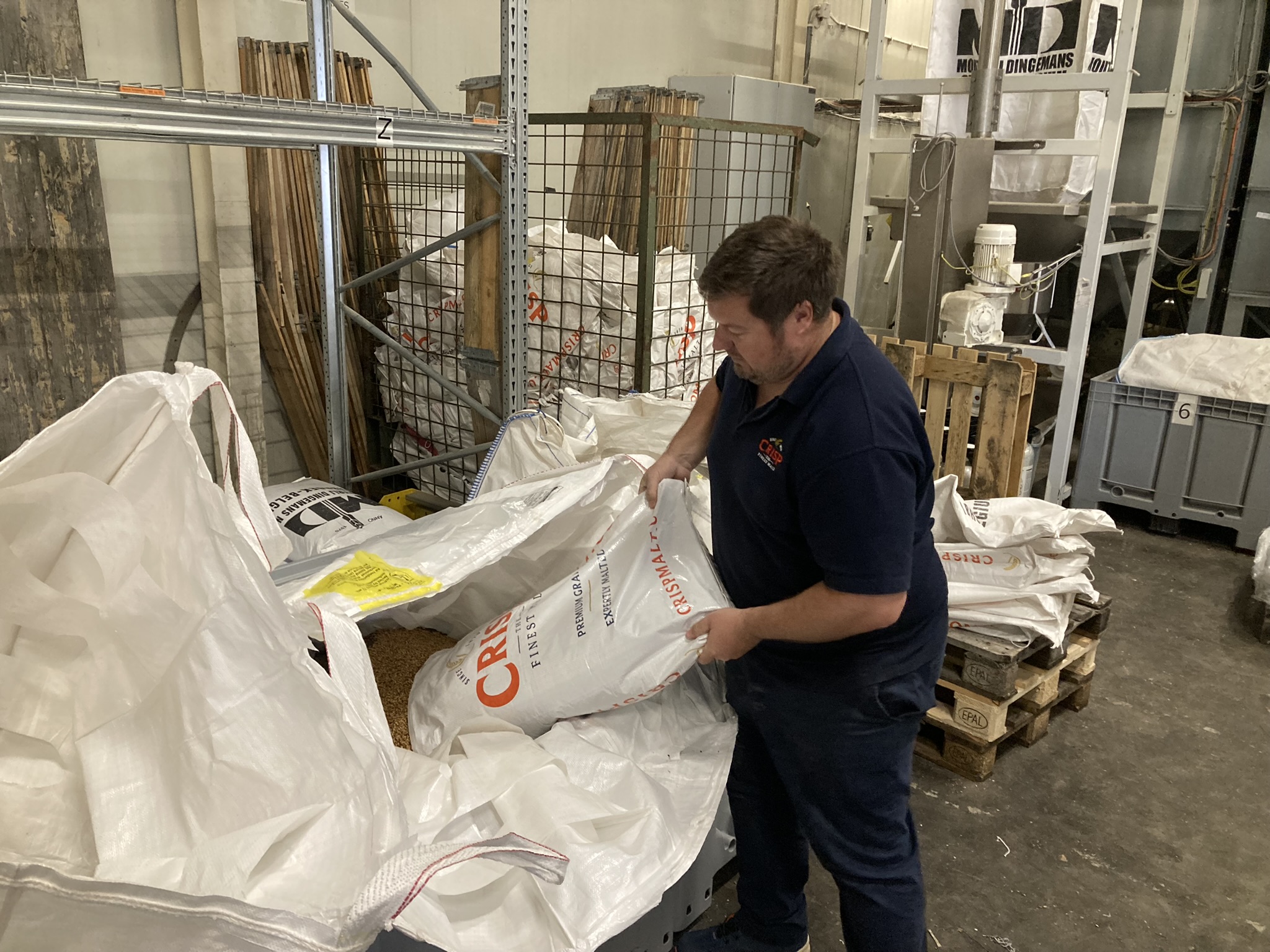 Mike Benson our Craft Brewing Sales Manager at a brew day in The Netherlands with Brew Moersleutel.