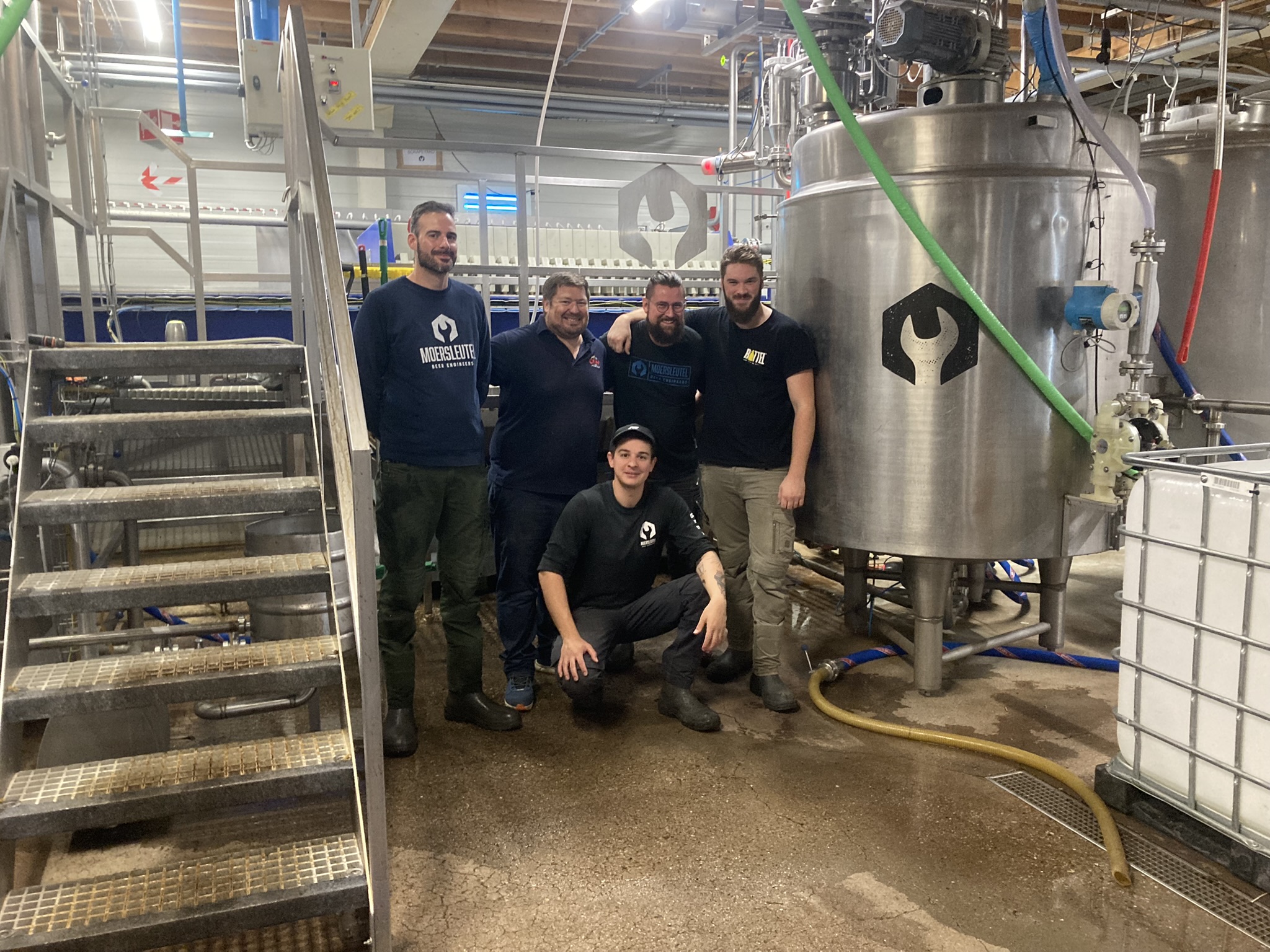 Mike Benson, Crisp Malt Craft Brewing Sales Manager with the Moersleutel team at their brewery