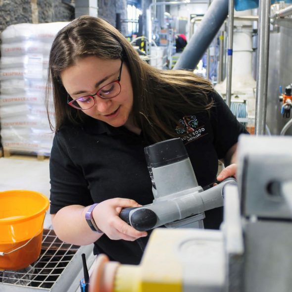 Elizabeth at Holyrood Distillery at work for International Women's Day.